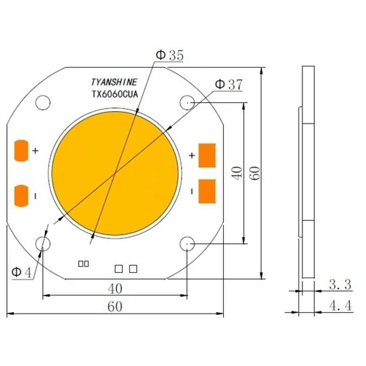  LED COB 250W 3000K LED PFE-250 3000K Profile Spot (TX-6060W250D180CUY)