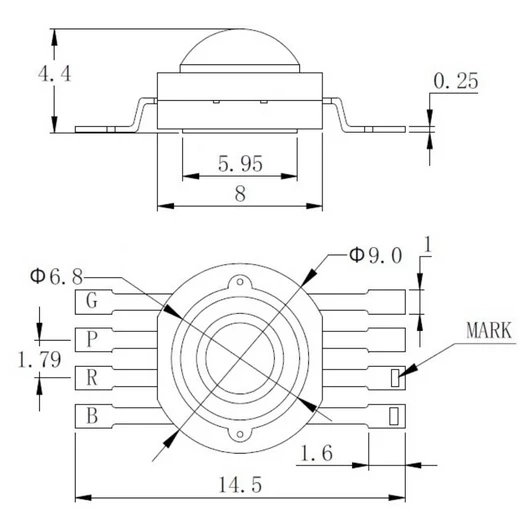  LED QCL 7W BRPG LED Party Panel RGB+UV (TX-BRPG2B140-001)