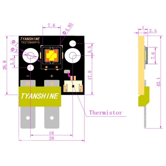  LED COB 100W 8000K TSL-1000 (TX-2728W70FC120-NUVENG-A01)