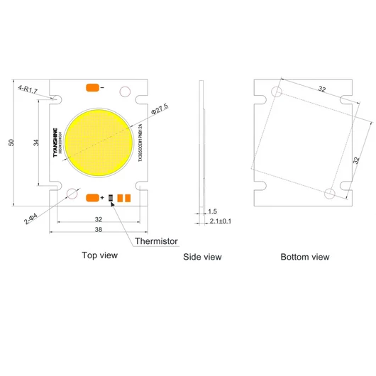  LED COB 250W 3200K LED PFE-200 3000K Profile Spot (TX-3850S200C28F12-03H95)