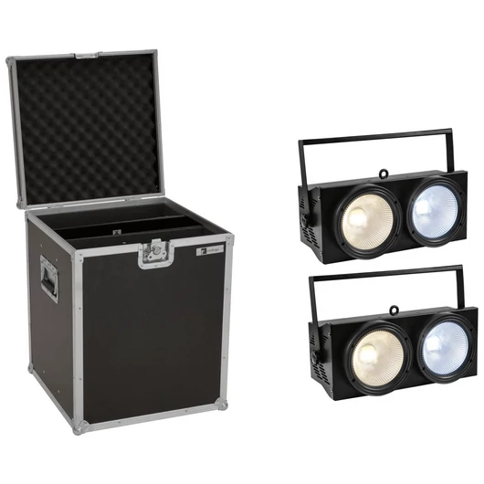 EUROLITE Set 2x Audience Blinder 2x100W LED COB CW/WW + Case