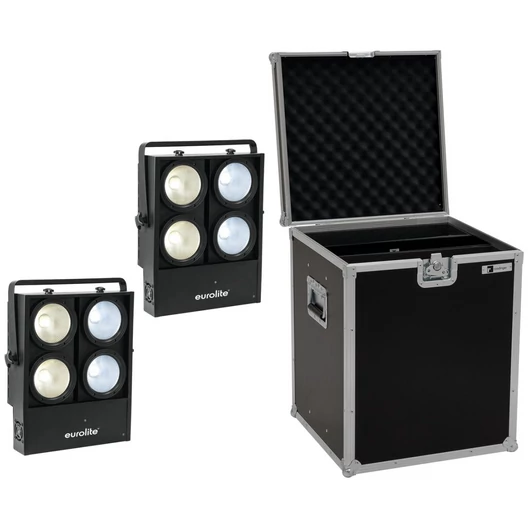 EUROLITE Set 2x Audience Blinder 4x100W LED COB CW/WW + Case