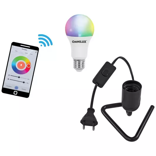 EUROLITE Set LED E27 RGB/WW/CW WiFi + Triangle base black