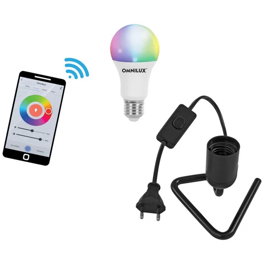 EUROLITE Set LED E27 RGB/WW/CW WiFi + Triangle Base black