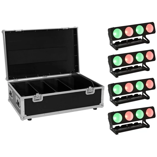 EUROLITE Set 4x LED PMB-4 COB QCL 30W Bar + Case