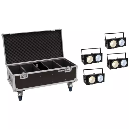 EUROLITE 4x Audience Blinder 2x100W LED COB CW/WW + Case