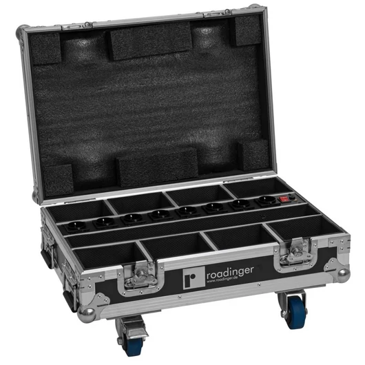 ROADINGER Flightcase 8x AKKU Mini IP UP-4 QCL Spot MK2 with charging function