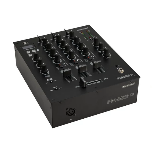 OMNITRONIC PM-322P 3-Channel DJ Mixer with Bluetooth & USB Player