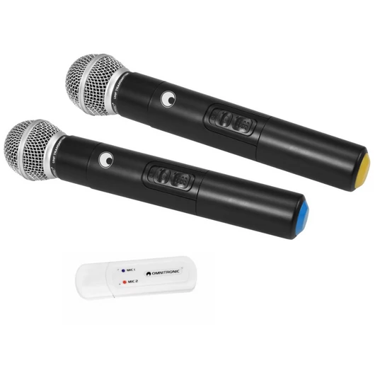 OMNITRONIC UWM-2HH USB Wireless Mic Set with two Handheld Microphones