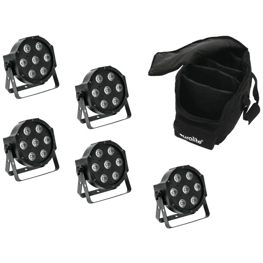 EUROLITE Set 5x LED SLS-7 HCL Spot + Soft Bag