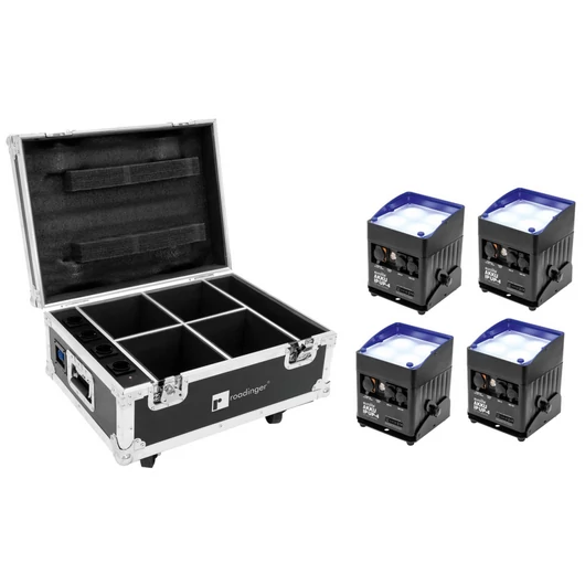 EUROLITE Set 4x AKKU IP UP-4 QCL Spot QuickDMX + Case with charging function