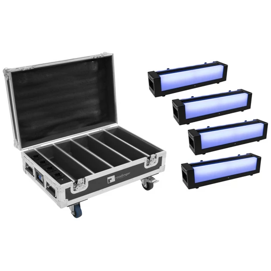 EUROLITE Set 4x AKKU Bar-6 Glow QCL + Case with charging function