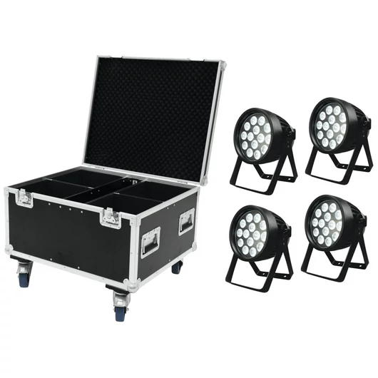 EUROLITE Set 4x LED IP PAR 14x8W QCL + Case