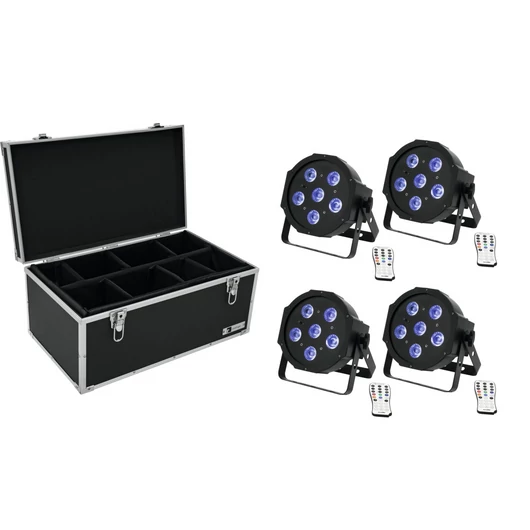 EUROLITE Set 4x LED SLS-603 TCL UV Floor + Case TDV-1