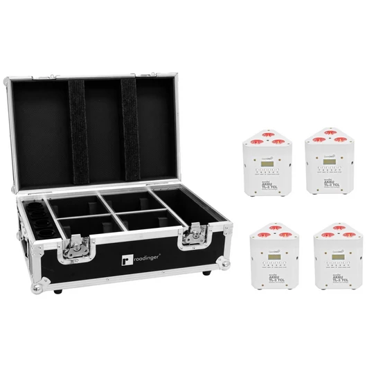 EUROLITE Set 4x AKKU TL-3 TCL white + Case with charging function