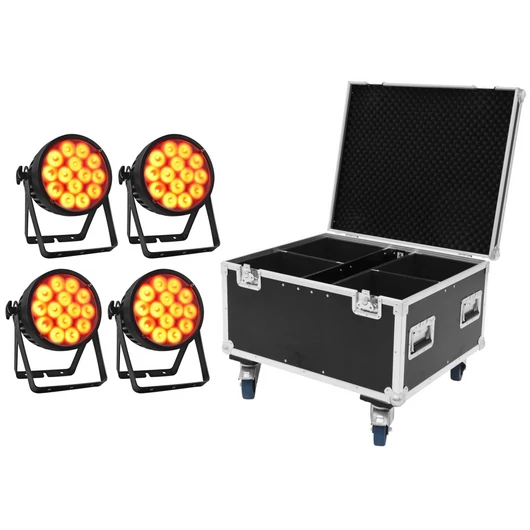 EUROLITE Set 4x LED IP PAR 14x10W HCL + Case