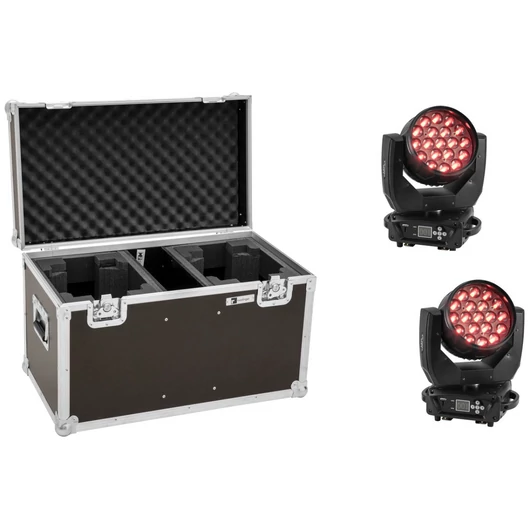 EUROLITE Set 2x LED TMH-X4 Moving-Head Wash Zoom + Case