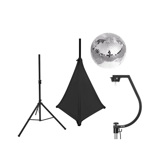 EUROLITE Set Mirror ball 30cm with stand and tripod cover black