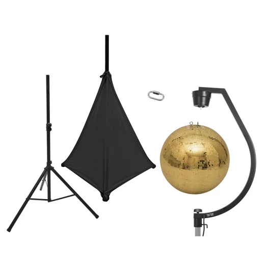 EUROLITE Set Mirror ball 50cm gold with stand and tripod cover black