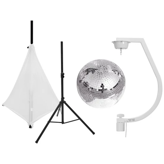 EUROLITE Set Mirror ball 30cm with stand and tripod cover white