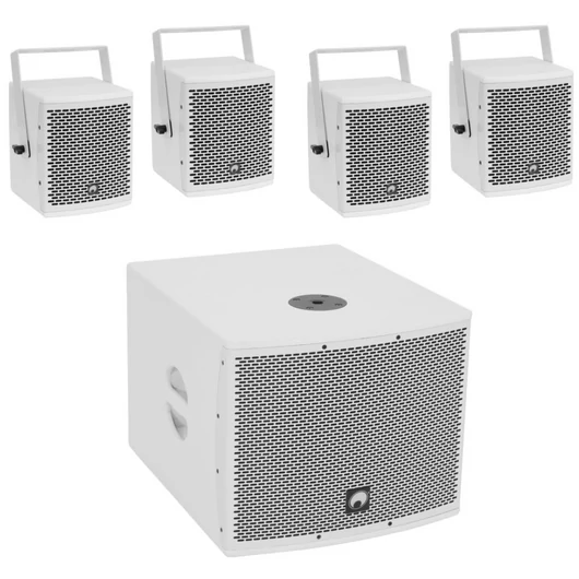 OMNITRONIC Set MOLLY-12A Subwoofer active + 4x MOLLY-6 Top 8 ohms, white