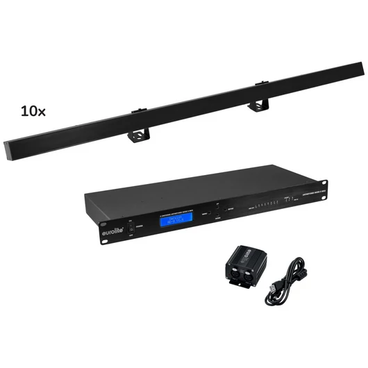 EUROLITE Set 10x LED PR-100/32 Pixel DMX Rail bk + DMX Software