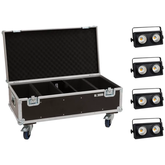 EUROLITE Set 4x Audience Blinder 2x100W LED COB WW + Case