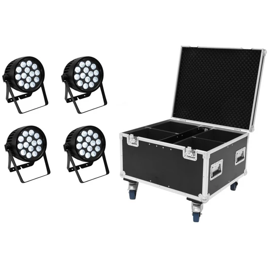 EUROLITE Set 4x AKKU IP PAR 14 HCL QuickDMX + Case