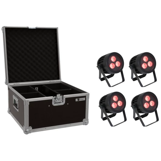 EUROLITE Set 4x LED IP PAR 3x9W SCL Spot + Case