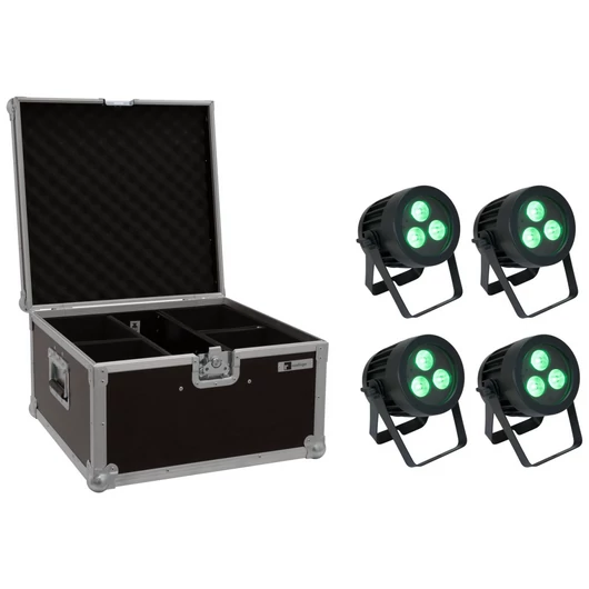 EUROLITE Set 4x LED IP PAR 3x8W QCL Spot + Case