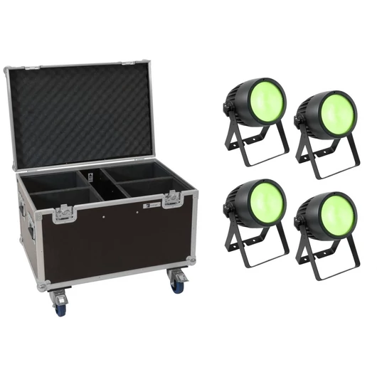 EUROLITE Set 4x LED Theatre COB 200 RGB+WW + Case with wheels