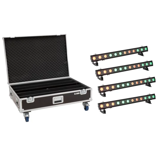 EUROLITE Set 4x LED IP T-PIX 12 HCL Bar + Case with wheels