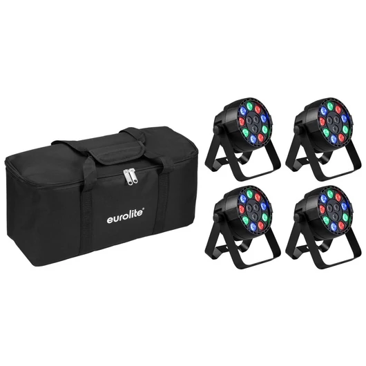 EUROLITE Set 4x AKKU Mini PARty RGBW Spot MK2 + Soft Bag