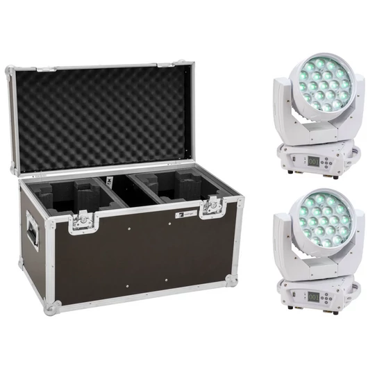 EUROLITE Set 2x LED TMH-X4 Moving Head Wash Zoom wh + EU Case