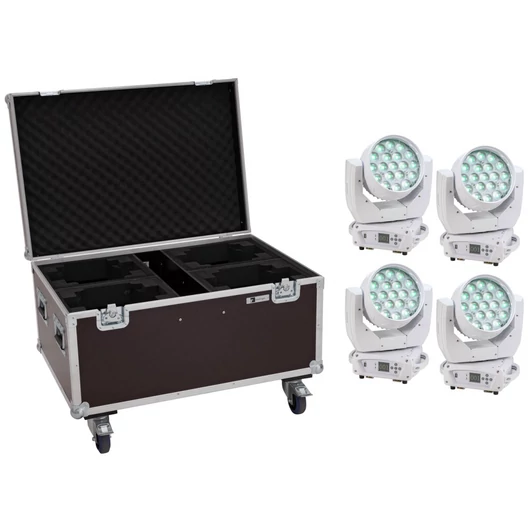 EUROLITE Set 2x LED TMH-X4 Moving Head Wash Zoom wh + EU Case with wheels