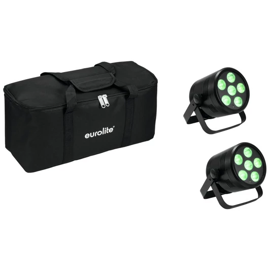 EUROLITE Set 2x AKKU PAR 6 QCL + Soft Bag