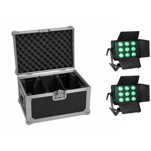 EUROLITE Set 2x LED CLS-9 QCL RGB/WW 9x7W + Case