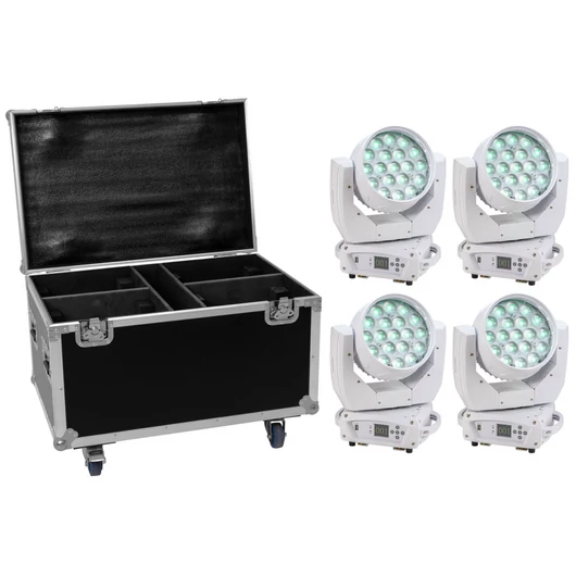 EUROLITE Set 4x LED TMH-X4 white + Case with wheels