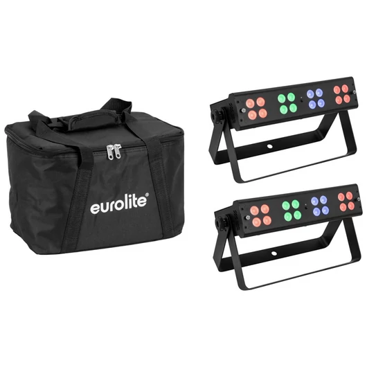 EUROLITE Set 2x LED Silent Bar 16x4W RGB/WW + Soft Bag