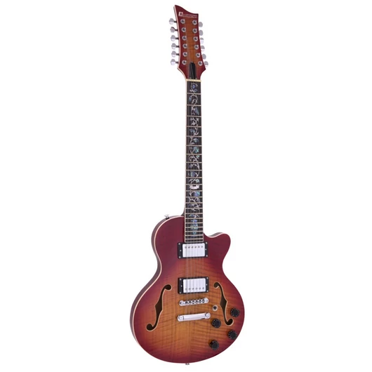 DIMAVERY LP-612 E-Guitar, flamed sunburst