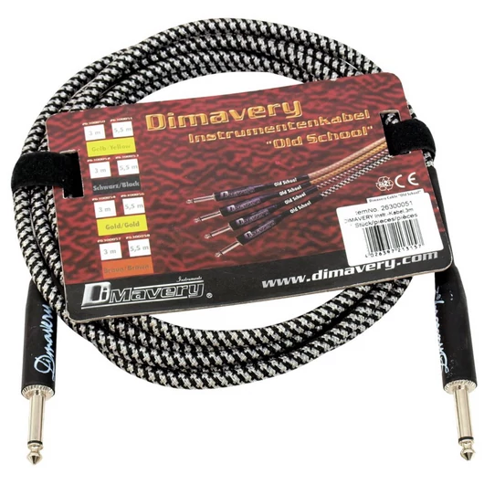 DIMAVERY Instrument-cable, 3m, bk/sil