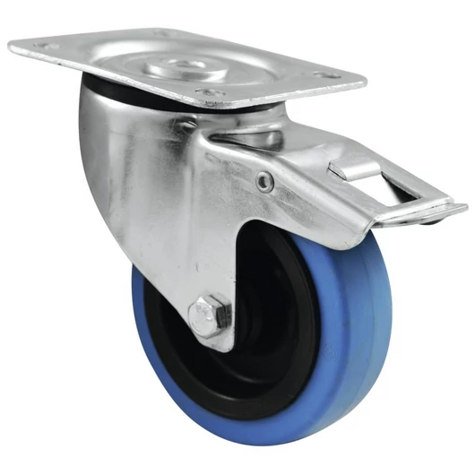 ROADINGER Swivel Castor 100mm BLUE WHEEL with brake