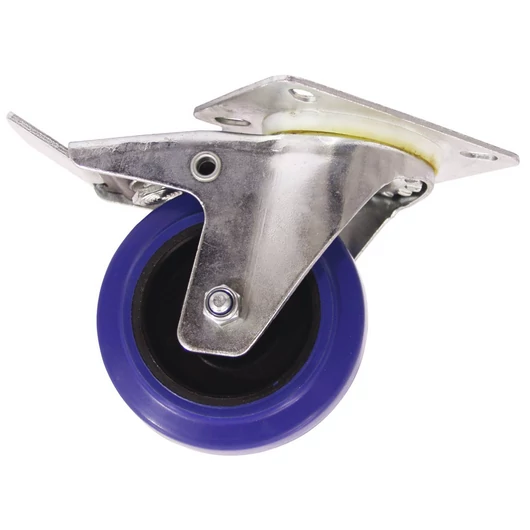 ROADINGER Swivel Castor 100mm blue with brake