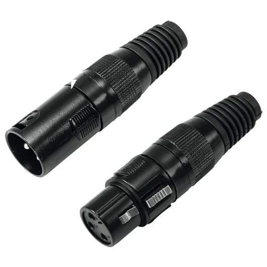 OMNITRONIC XLR socket/plug set 3pin black housing 5x