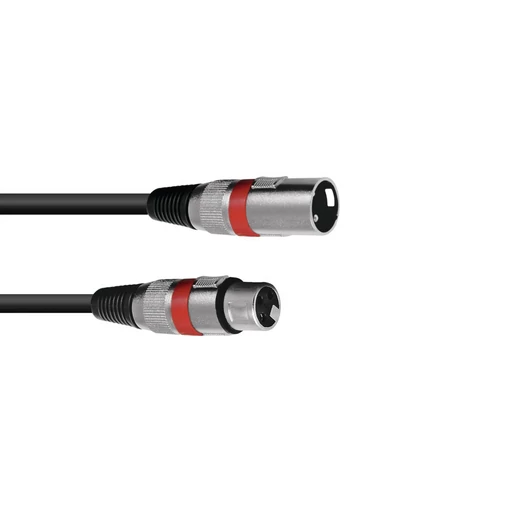 OMNITRONIC XLR cable 3pin 0.5m bk/rd