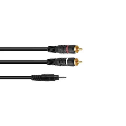 OMNITRONIC Adaptercable 3.5 Jack/2xRCA 1m bk