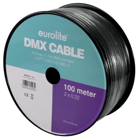 EUROLITE DMX cable 2x0.22 100m bk