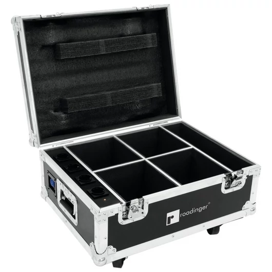 ROADINGER Flightcase 4x AKKU UP-4 QuickDMX with charging function