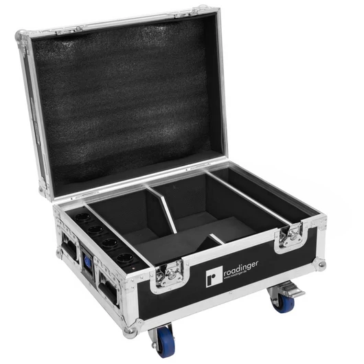 ROADINGER Flightcase 4x AKKU IP UP-4 QuickDMX with charging function