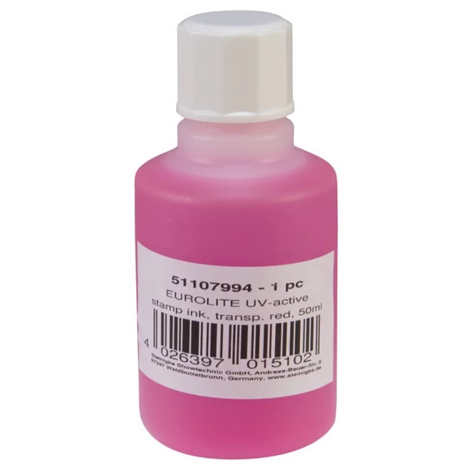 EUROLITE UV-active Stamp Ink, transparent red, 50ml